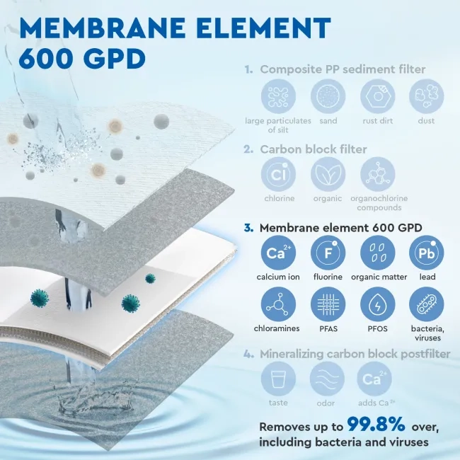 Ecosoft 600 GPD membrane element for CROSS 90