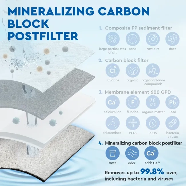 Ecosoft MCB carbon block & mineralizing postfilter for CROSS 90 Balance