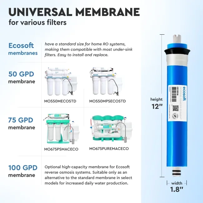Ecosoft 50 GPD membrane element