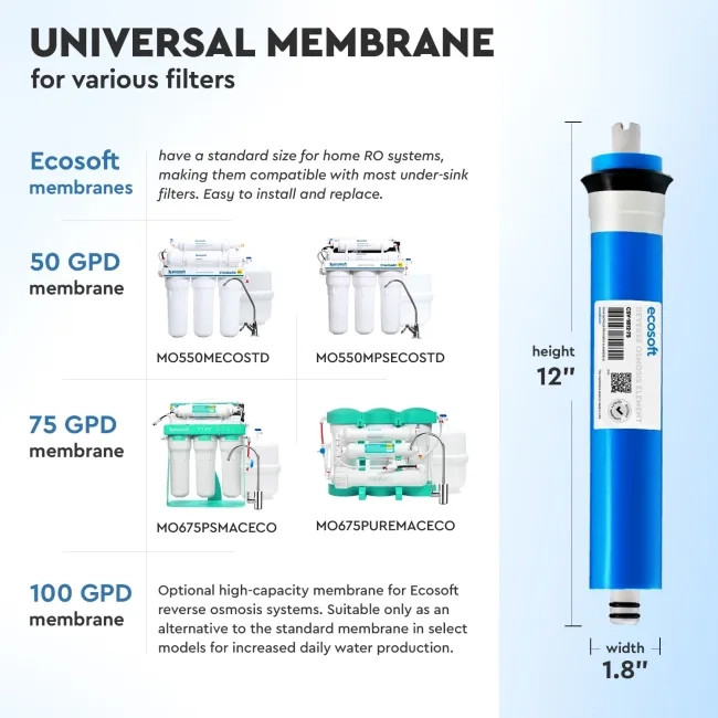 Ecosoft 75 GPD membrane element