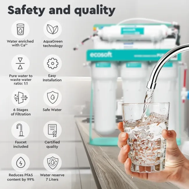 PURE AquaCalcium Mint reverse osmosis filter with pump