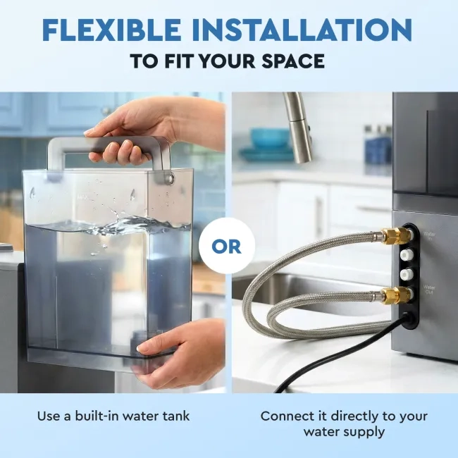 Ecosoft SPARK smart countertop reverse osmosis dispenser with sparkling, cold & hot water