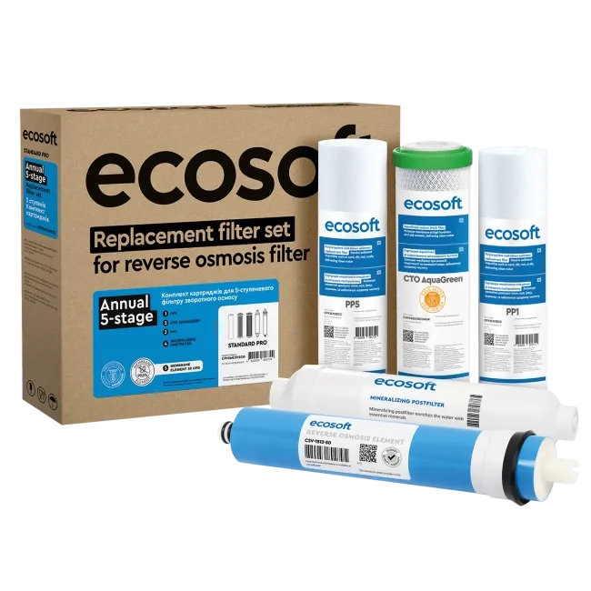 Ecosoft Standard reverese osmosis annual 6-stage replacement filter set