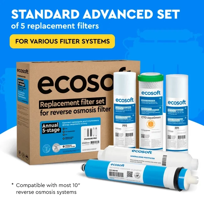 Ecosoft Standard reverese osmosis annual 6-stage replacement filter set