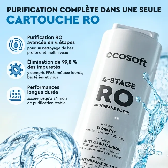 Ecosoft SPARK smart countertop reverse osmosis dispenser with sparkling, cold & hot water