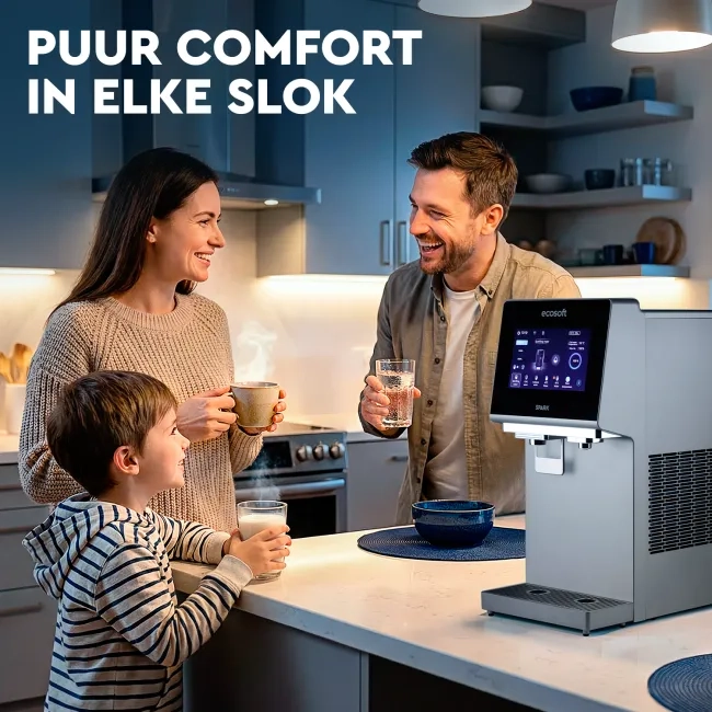 Ecosoft SPARK smart countertop reverse osmosis dispenser with sparkling, cold & hot water