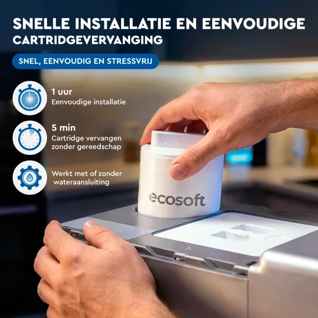 Ecosoft SPARK smart countertop reverse osmosis dispenser with sparkling, cold & hot water