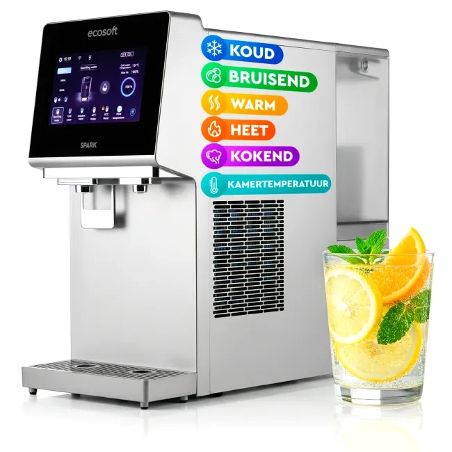 Ecosoft SPARK smart countertop reverse osmosis dispenser with sparkling, cold & hot water