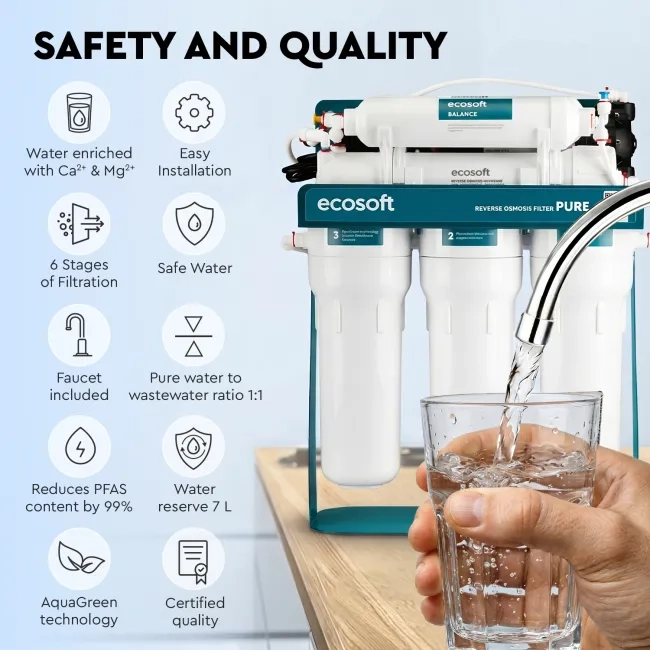 Ecosoft PURE Balance reverse osmosis filter with pump