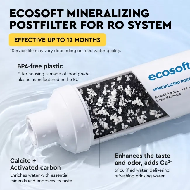 Ecosoft mineralizing postfilter for reverese osmosis filter