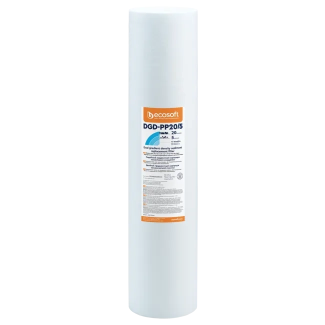 Filtro a doppio gradiente per sedimenti in PP 4,5″×20″ 20-5 micron