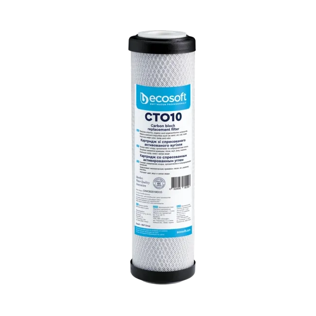 Ecosoft coconut shell carbon block filter, 2.5″×10″