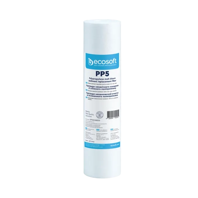 PP smeltgeblazen sedimentfilter 2,5″×10″ 5 micron