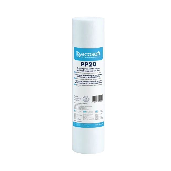 Ecosoft PP melt blown sediment filter, 2.5″×10″, 20 micron