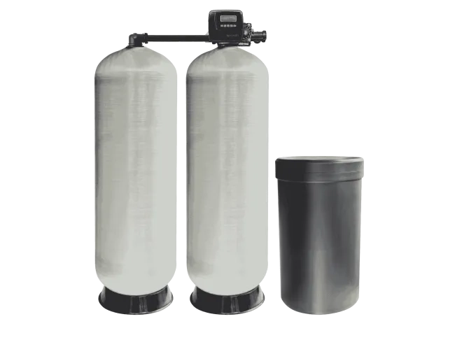 Ecosoft 21x62 twin softener assembly without media with 1" CE valve