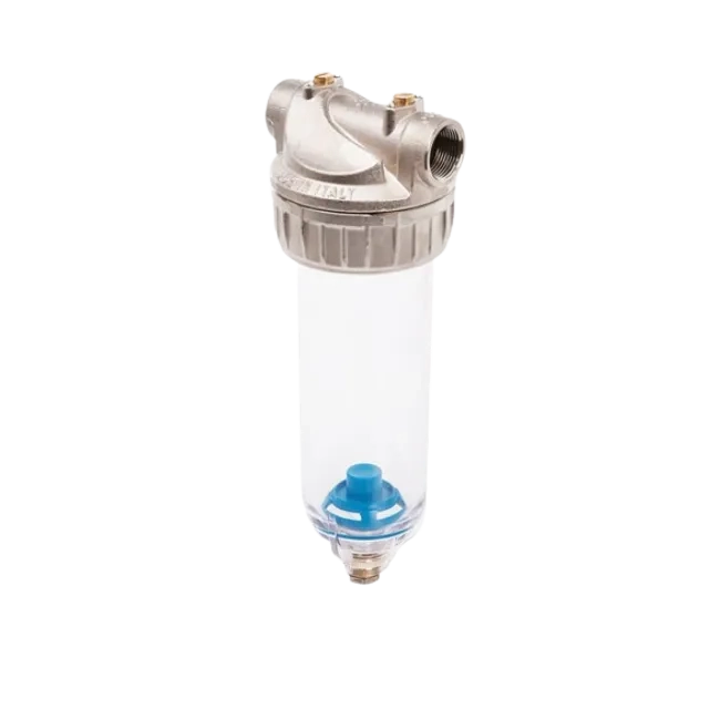 3P PET-G housing in natural brass, 9 ¾" – ½" F with flush