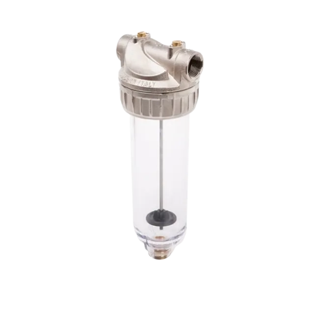 3P PET-G housing in natural brass, 9 ¾" – ½" F with flush & braze