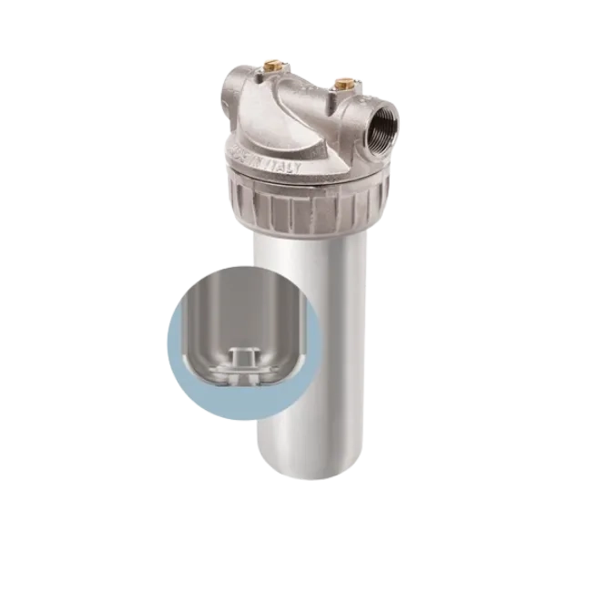 3P INOX housing in natural brass 9 ¾" – ½" F