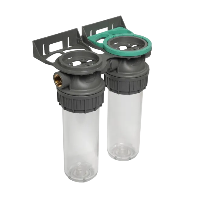 Ecosoft 3P Grey Duplex 10" filter housing, connection ½"