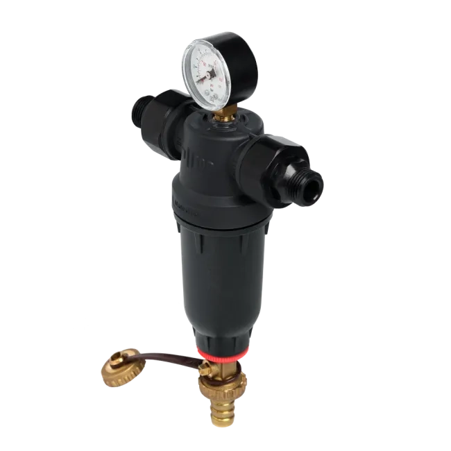 Self-Cleaning PA-R Filter with 304 Stainless Steel Mesh Cartridges, with ½” FM and ¾” M Connection