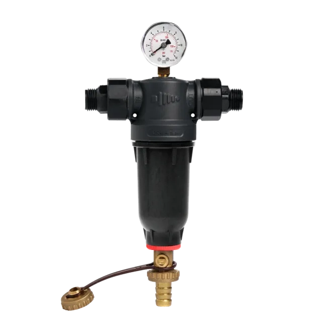 Self-Cleaning PA-R Filter with 304 Stainless Steel Mesh Cartridges, with ½” FM and ¾” M Connection