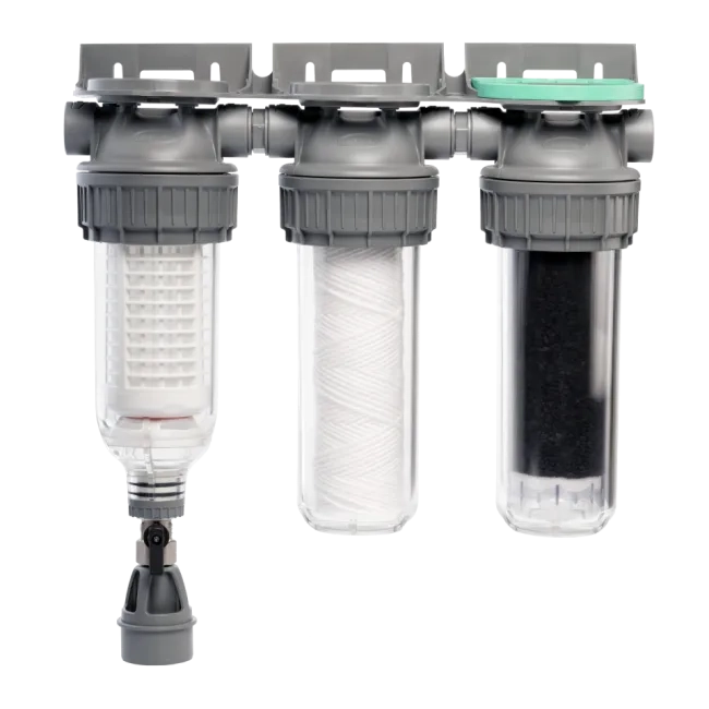 3-stage water filter for well or rain water ¾– ¾"