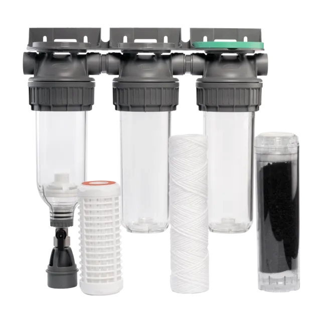 3-stage water filter for well or rain water ¾– ¾"