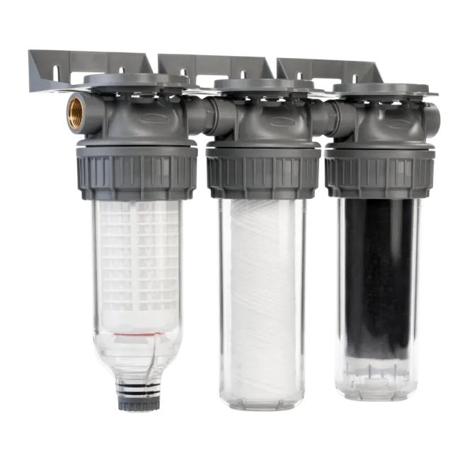 3-stage water filter for well or rain water ¾– ¾"