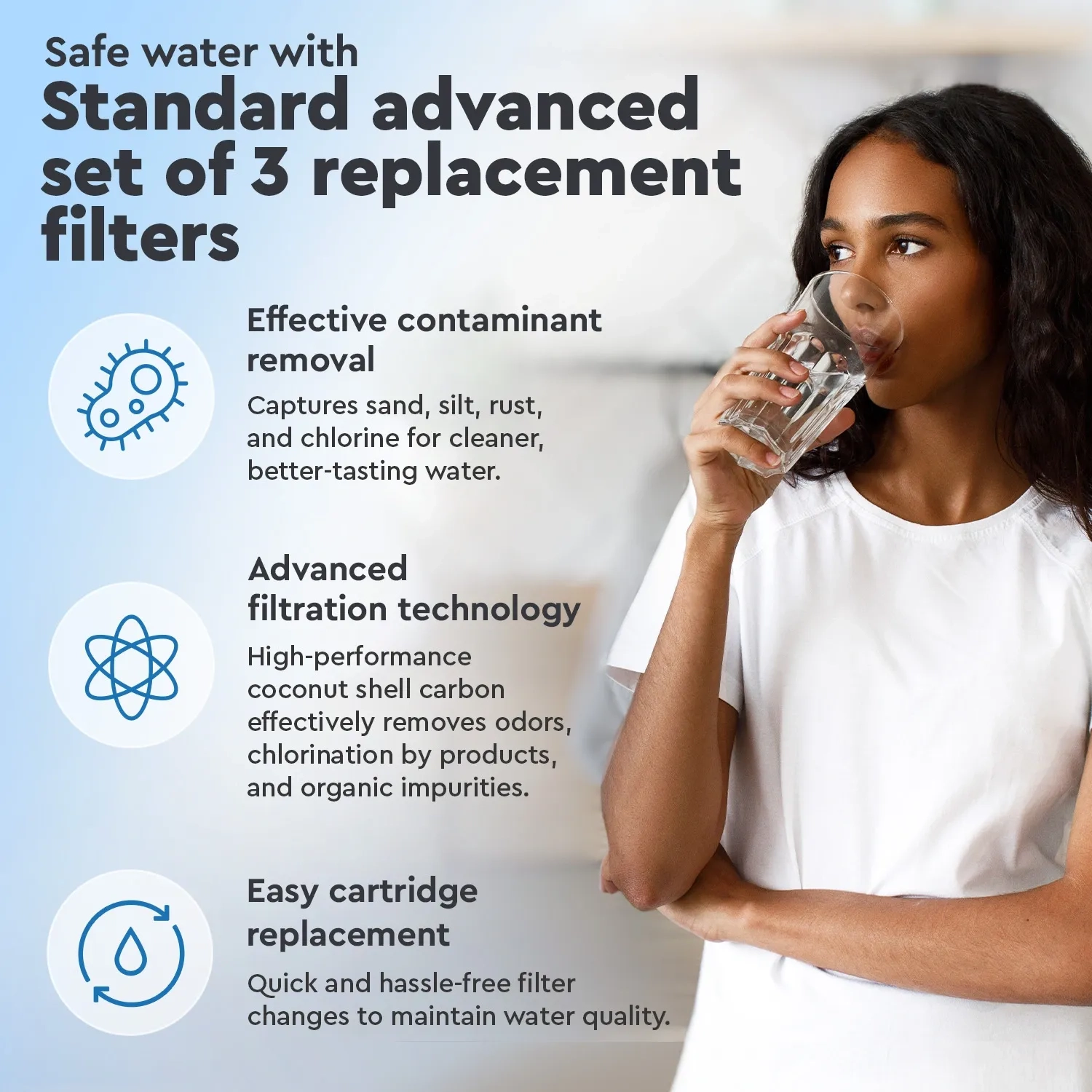 Ecosoft advanced set of replacement filters for 3-stage water filters