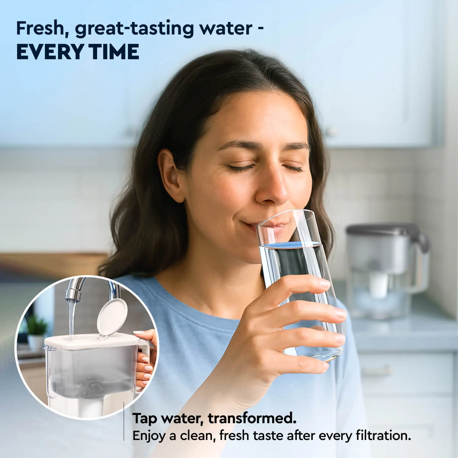 Slim Ivory water filter jug