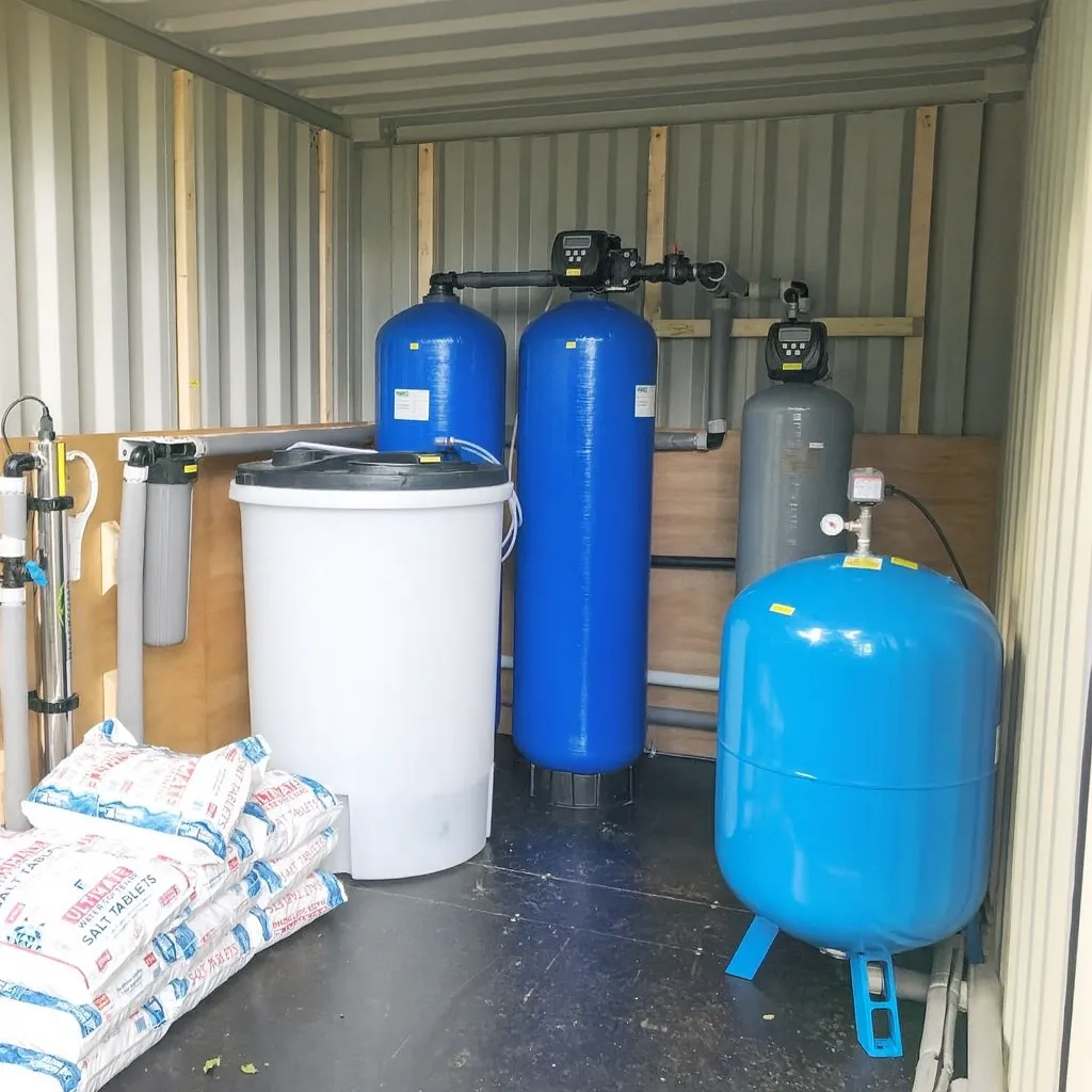Borehole water treatment for a glamping site