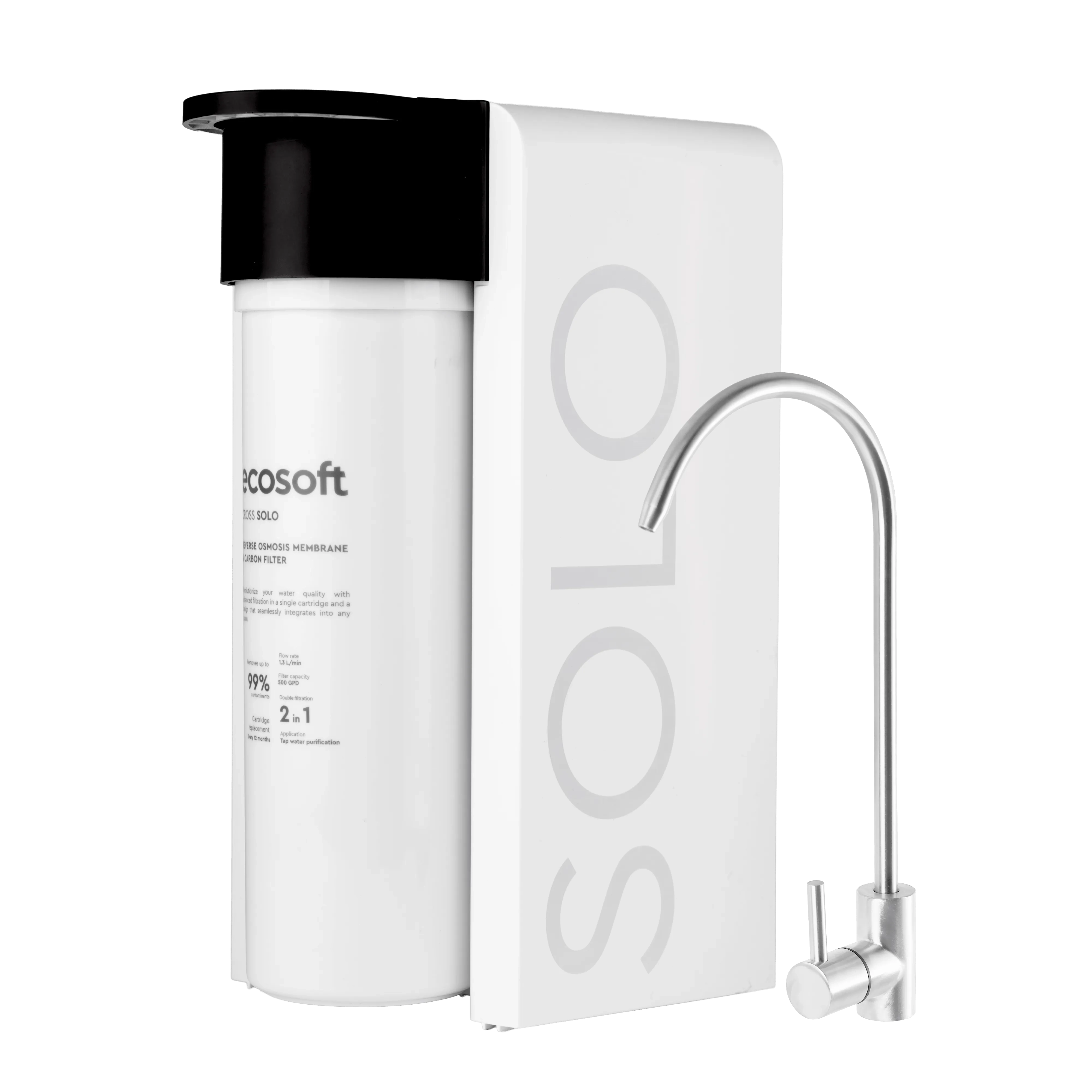 Filtro de ósmosis inversa de flujo directo Ecosoft CROSS Solo
