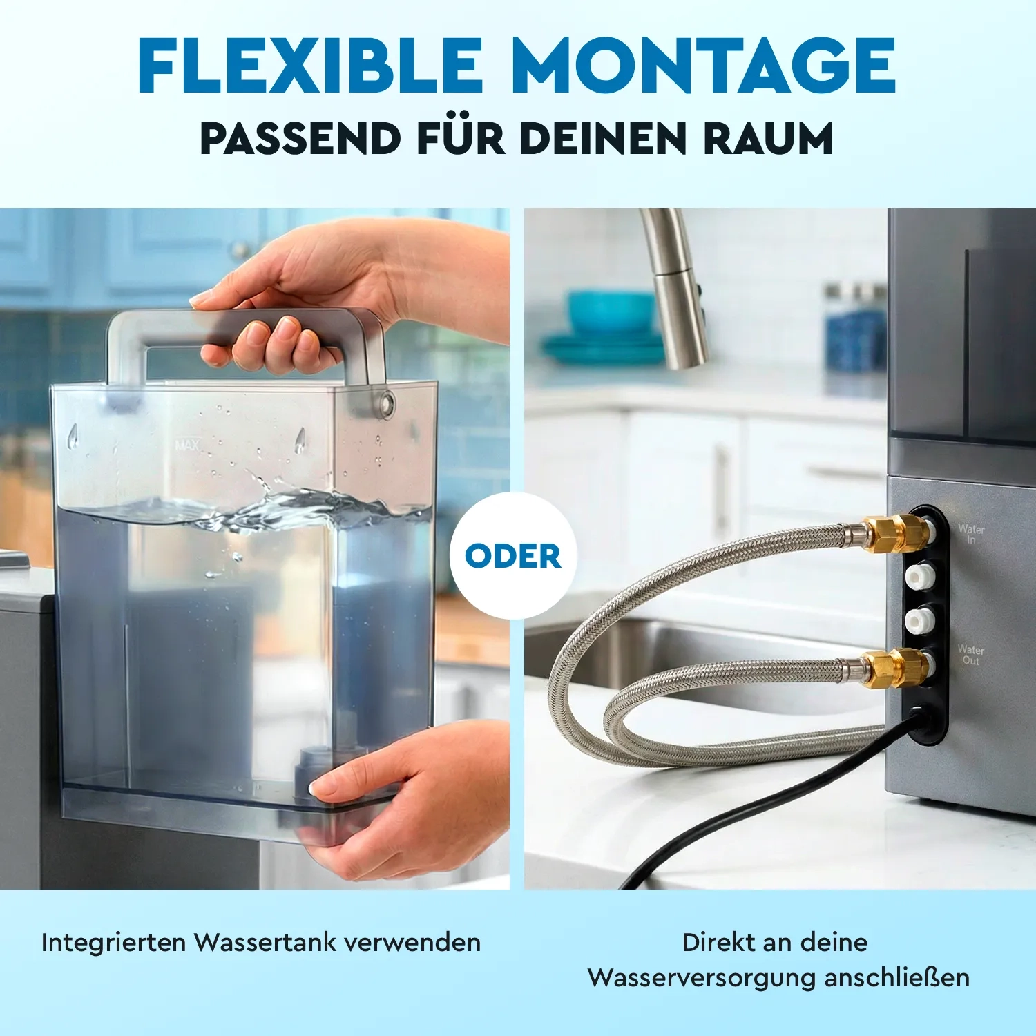Ecosoft SPARK smart countertop reverse osmosis dispenser with sparkling, cold & hot water