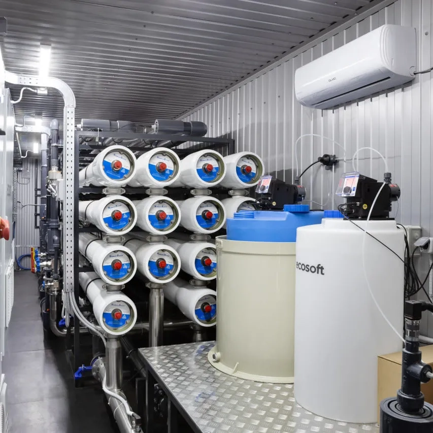 Osmosi inversa containerizzata per la fornitura di acqua di processo ad alta capacità