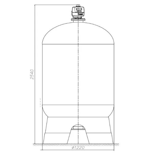 Ecosoft 48x72 backwash filter assembly without media with 2" CE valve