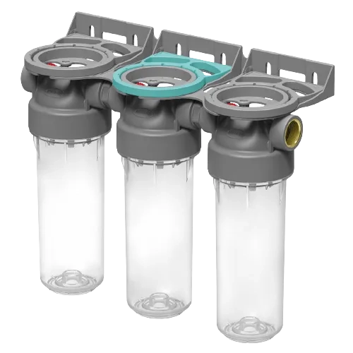 2P housing ECO TRIPLEX 9" ¾ transparent PET bowl ½ – ½"