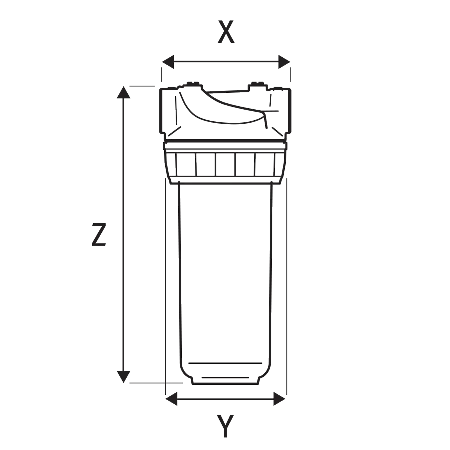 3P PET-G housing in natural brass 9 ¾" – ½" F