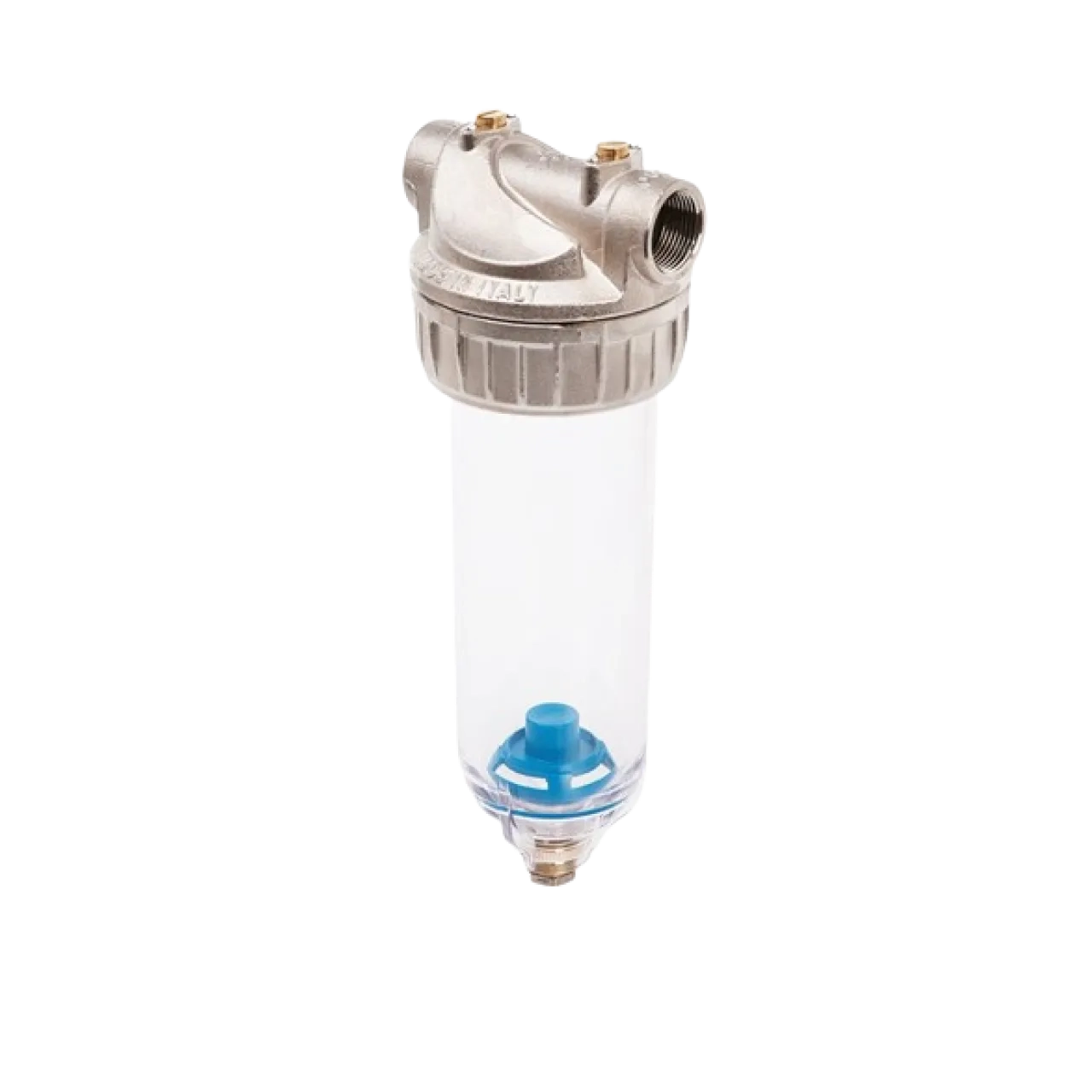 3P PET-G housing in natural brass, 9 ¾" – ½" F with flush
