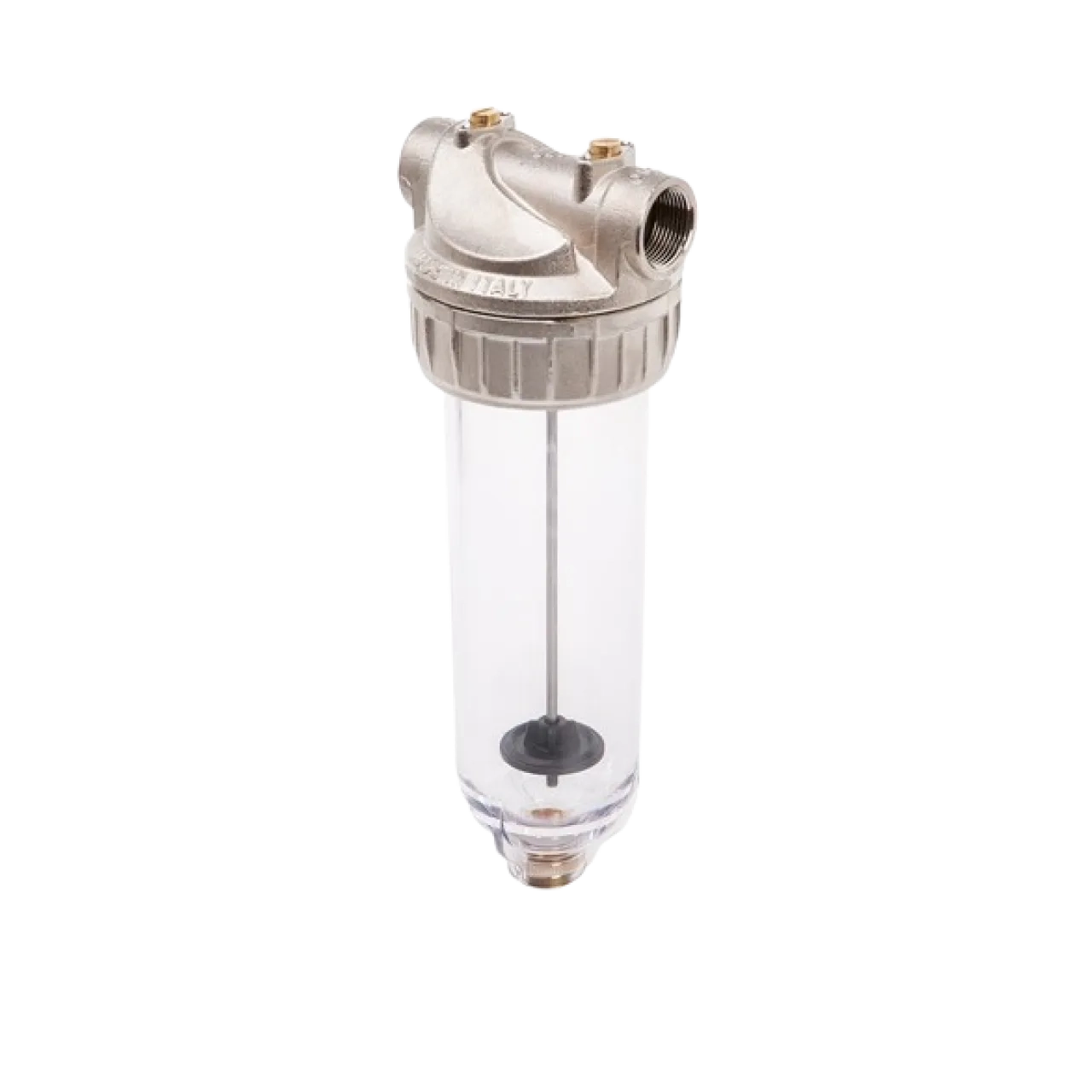3P PET-G housing in natural brass, 9 ¾" – ½" F with flush & braze
