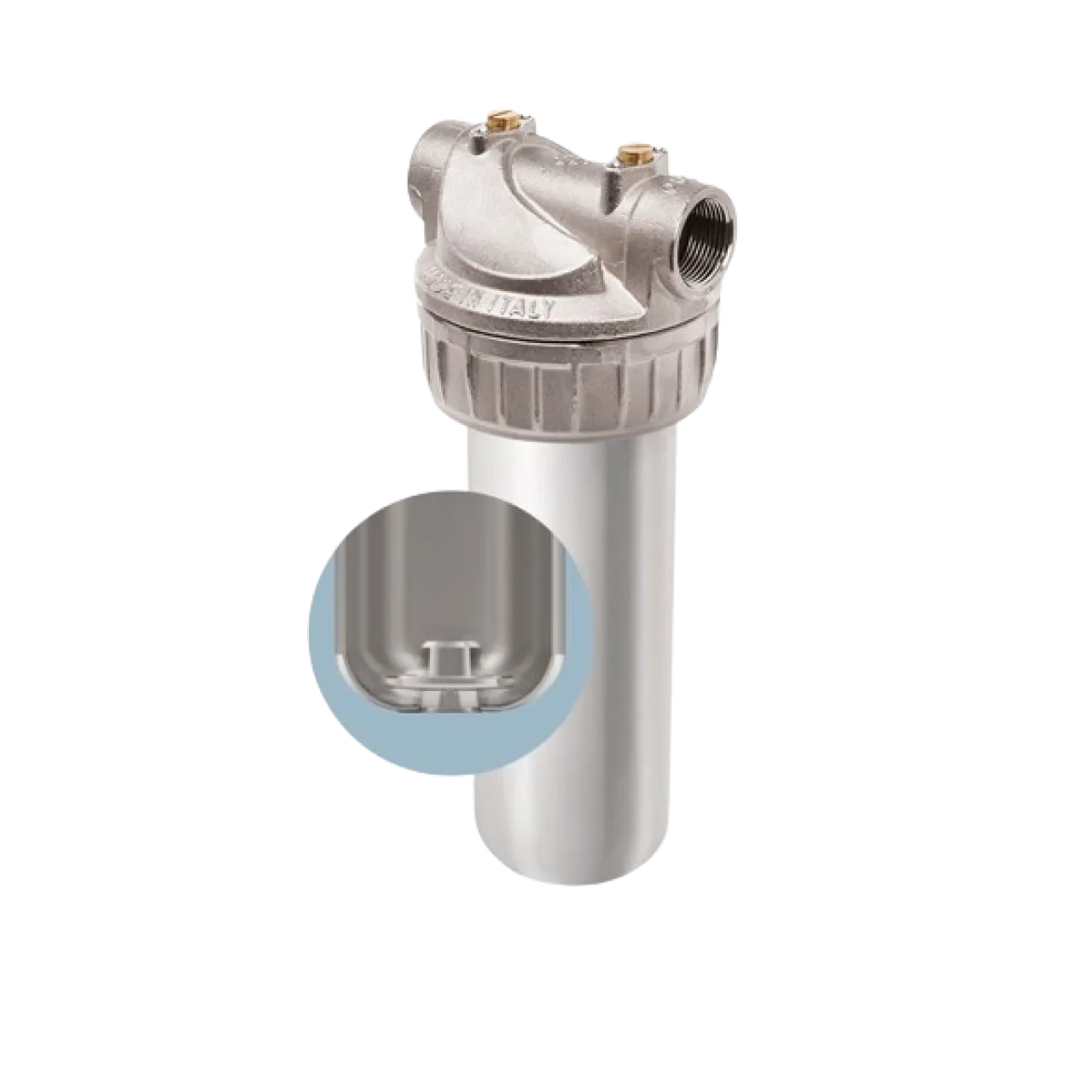 3P INOX housing in natural brass 9 ¾" – ½" F