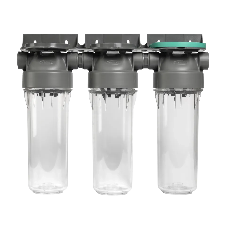 2P housing ECO TRIPLEX 9" ¾ transparent PET bowl ½ – ½"