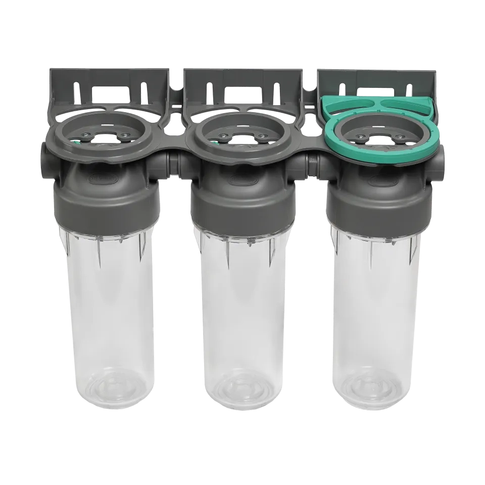 2P housing ECO TRIPLEX 9" ¾ transparent PET bowl ½ – ½"