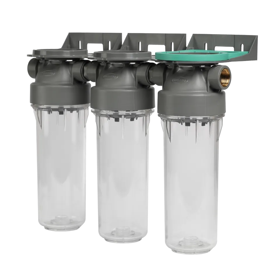 2P housing ECO TRIPLEX 9" ¾ transparent PET bowl ¾ – ¾"