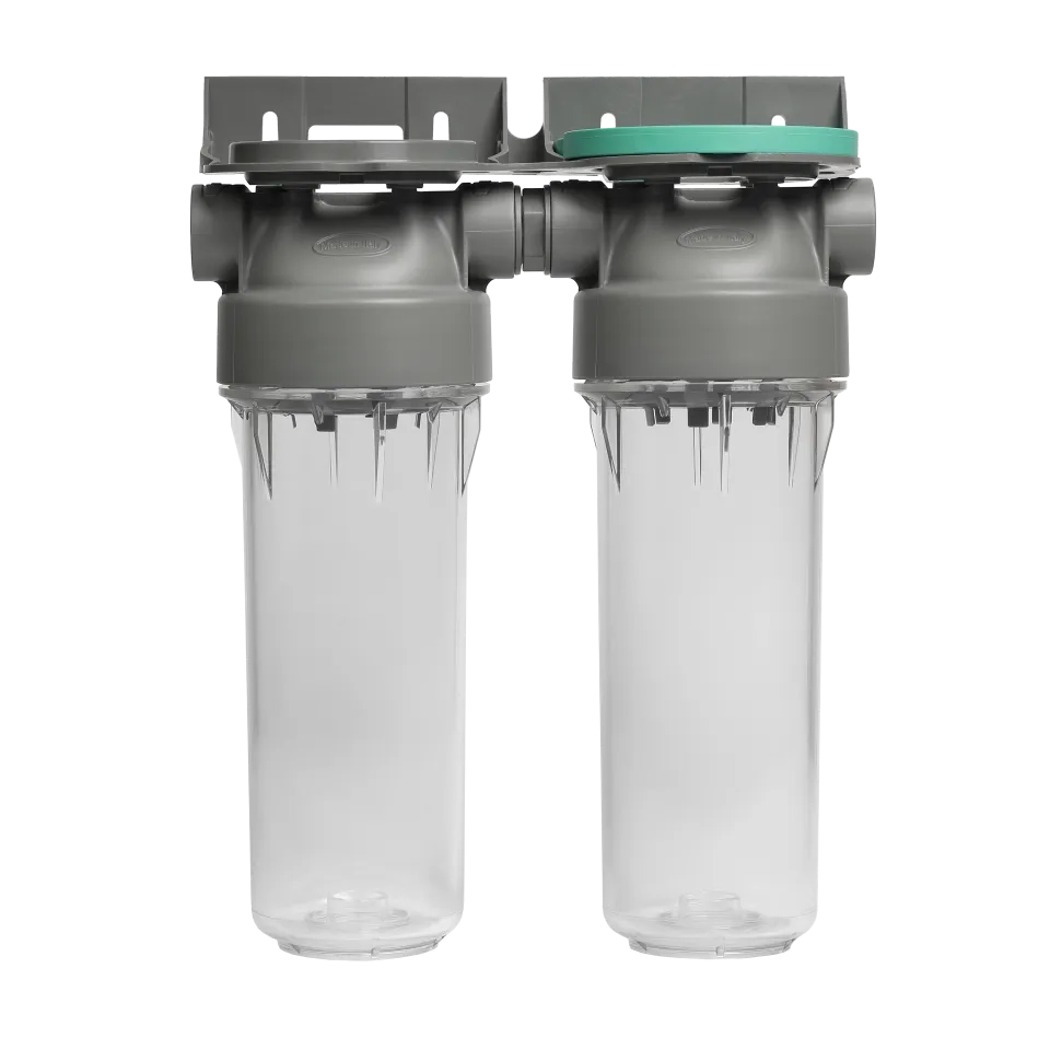 2P housing ECO DUPLEX 9" ¾ transparent PET bowl 1 – 1"