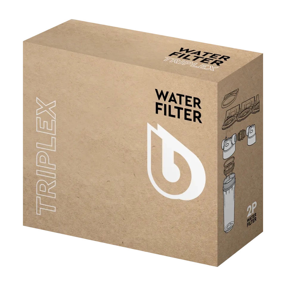 2P housing ECO TRIPLEX 9" ¾ transparent PET bowl 1 – 1"