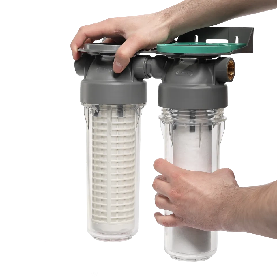 2P housing ECO DUPLEX 9" ¾ transparent PET bowl 1 – 1"