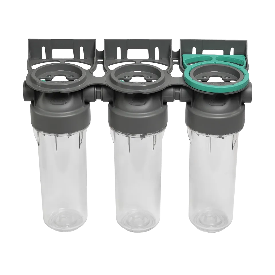 2P housing ECO TRIPLEX 9" ¾ transparent PET bowl 1 – 1"