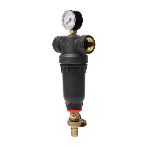 Self-Cleaning PA-R filter with 304 stainless steel mesh cartridges. ½" F